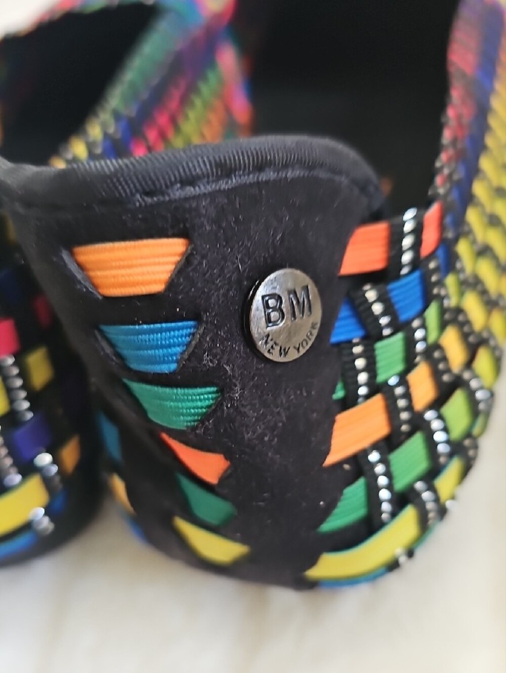 bernie mev. Black Slip-On with Rainbow Braided Trim And Metallic Accents - Picture 6 of 10